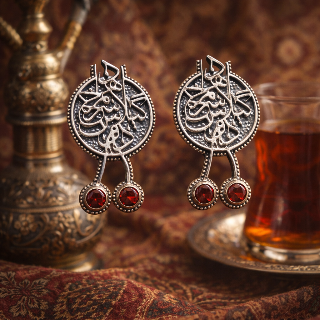 Calligraphy earrings