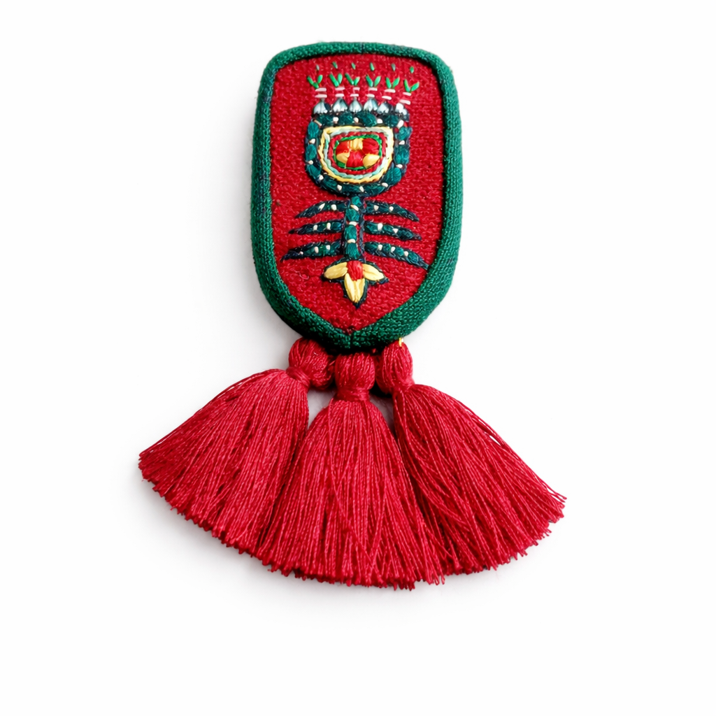 Crimson blossom tassel