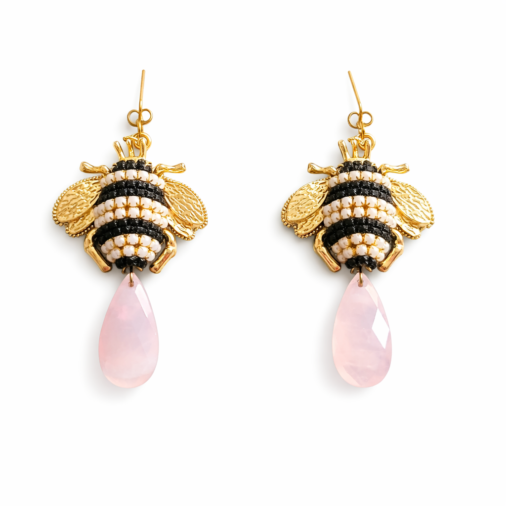 Bee and rose quartz